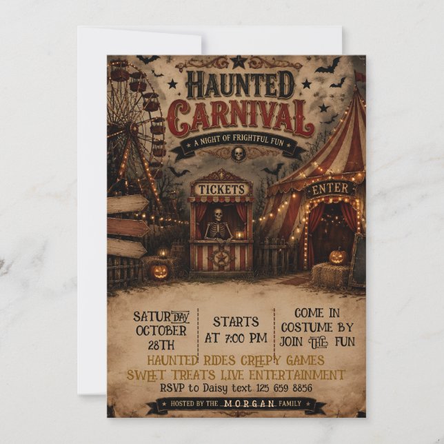 Invitation Carnaval Effrayant  (Devant)