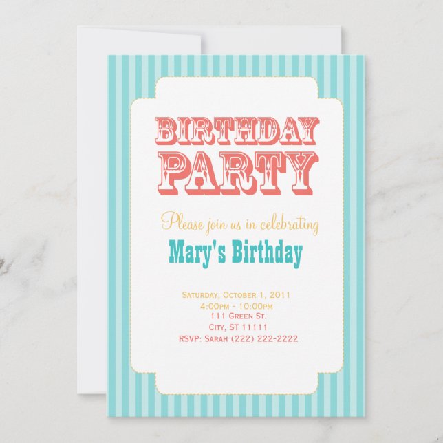 Invitation Carnaval occidental - fête d'anniversaire - bleu (Devant)