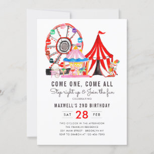Invitation Carnaval Spectacle de cirque Rejoignez Fun Kid Ann