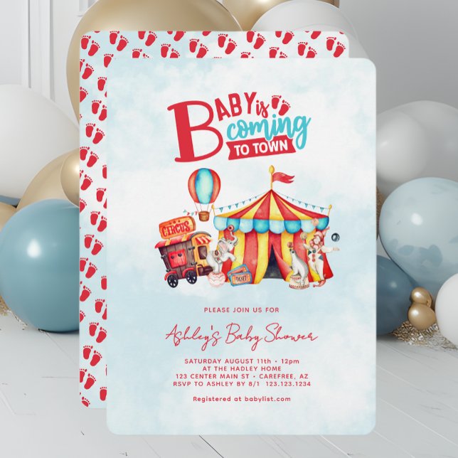 Invitation Carnival Circus Baby Shower (Créateur téléchargé)