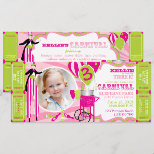 Invitation Carnival Circus Stilt Walker Anniversaire