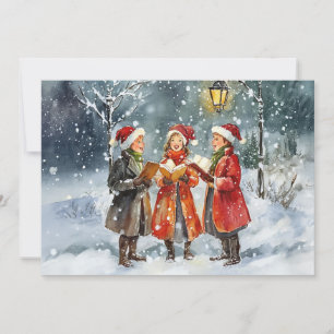 Invitation Caroleurs de Noël Watercolor modernes