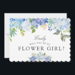 Invitation Carolina | Serez-vous ma Flower Girl ?<br><div class="desc">Une carte d'invitation à thème floral bleu clair qui pose la question spécifique. Seras-tu ma fille aux fleurs ? Cet article est une pièce unique de la grande collection de mariages Carolina Bloom. Visitez la collection ou le magasin de la jungle de couleurs pour voir d'autres articles correspondants. Tous les...</div>
