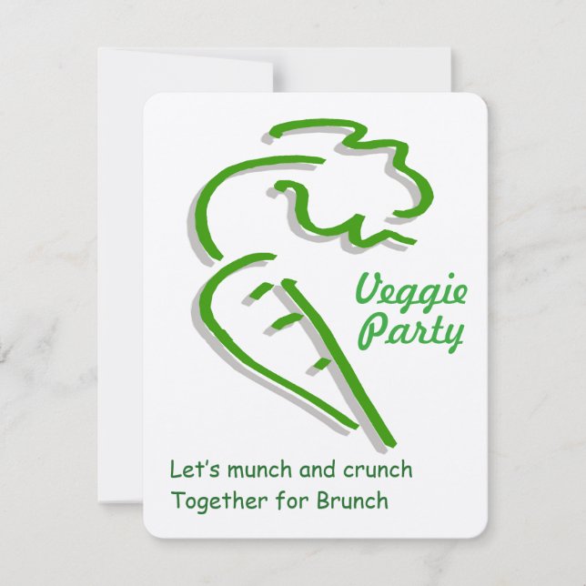 Invitation Carotte végétarienne Veggie Party (Devant)