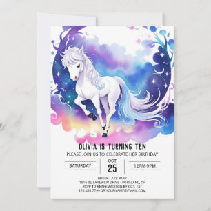 Invitation Carousel de Pony Doux Anniversaire