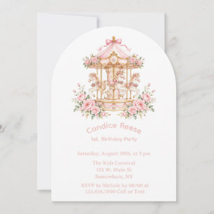 Invitation Carousel Des Rêves Fête D'anniversaire D'une Fille