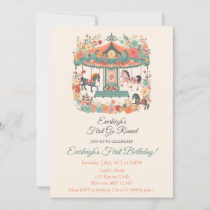 Invitation Carousel Go Round Premier anniversaire