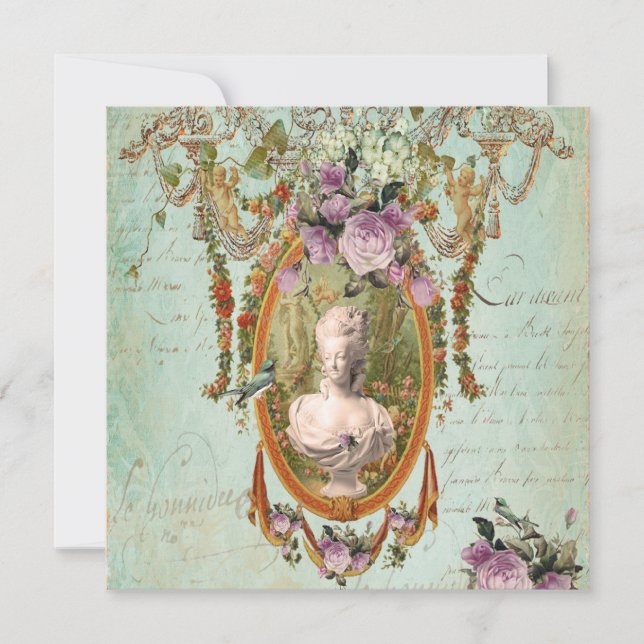 Invitation Carré antique de jardins de Marie Antoinette (Devant)