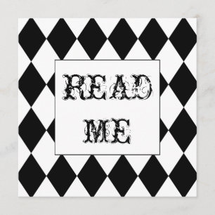 Invitation Carré arlequin Alice au pays des merveilles