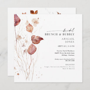 Invitation Carré Autumn Bridal Brunch & Bubbly Douche