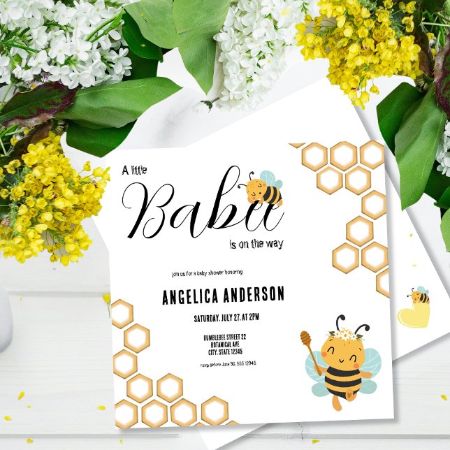 Invitation Carré Babee en route Baby shower (Créateur téléchargé)