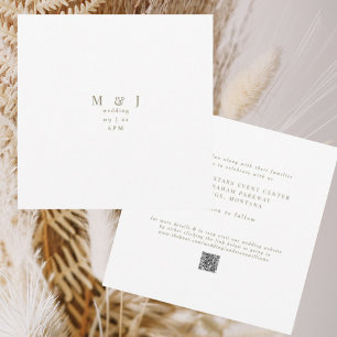 Invitation Carré blanc élégant et simple moderne Mariage