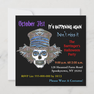 Invitation CARRÉ Cool de ScareCrow Fright Hallowee