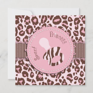 Invitation Carré de Cheetah Girl Pink D