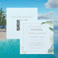 Carré de code QR de mariage Tortue de mer bleue tr