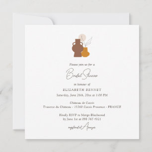 Invitation Carré de Fête des mariées Boho Minimaliste Vases