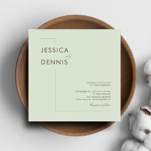 Invitation Carré de Mariage minimaliste moderne élégant