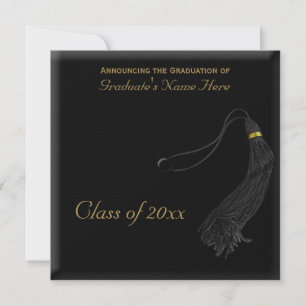Invitation Carré Faux Mortarboard Graduation