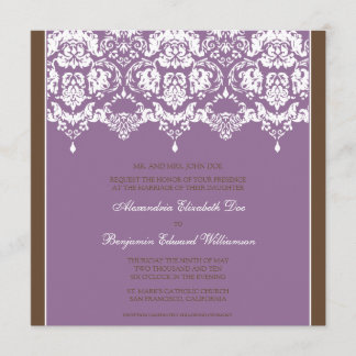 Invitation Carré Lilac Darling Damask