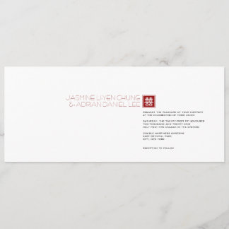Invitation Carré Logo double bonheur Mariage chinois