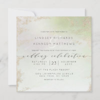 Carré Mariage Ombre Spring Green Gold Foil Chic