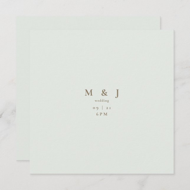 Invitation Carré moderne élégant et simple Mariage de taille  (Devant / Derrière)