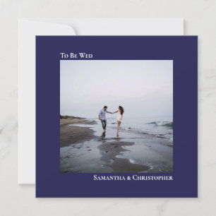 Invitation Carré photo minimaliste de la marine moderne Maria