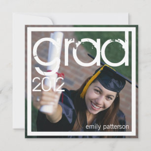 Invitation Carré photo moderne Graduation Party