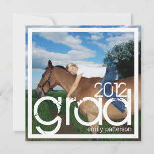 Invitation Carré photo moderne Graduation Party