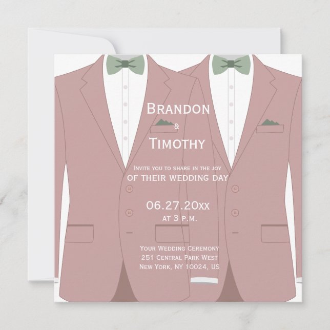 Invitation Carré Pink Gay Wedding Invite (Devant)