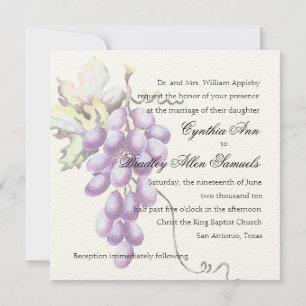 Invitation Carré Purple Bunch de raisins