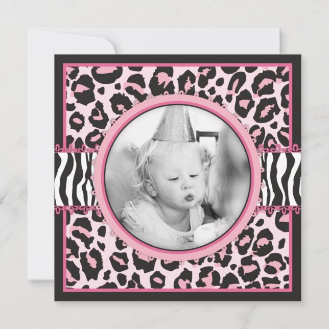 Invitation Carré sauvage 1 d'anniversaire de chose (Devant)