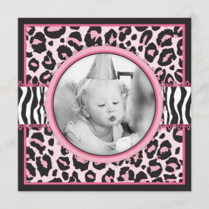 Invitation Carré sauvage 1 d'anniversaire de chose