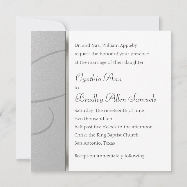 Invitation Carré Silver Crystal Snowflake (Dos)