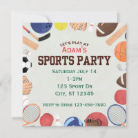 Carré, Sports minimalistes fête d'anniversaire