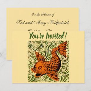 Invitation Carreau Antique Poisson Art Ancien Art De Morgan