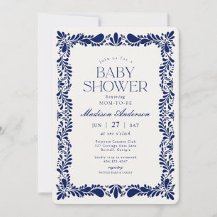 Invitation Carreaux bleu Talavera Espagne Baby shower Fiesta