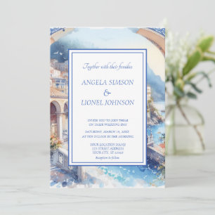 Invitation Carreaux bleus de la côte d'Amalfi Italie Photo pe