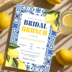 Invitation Carreaux d'Amalfi Citron Méditerranéen Brunch de M