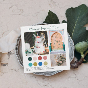 Invitation Carreaux floraux   Palette de couleurs tropicales