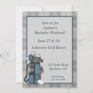 Invitation Carreaux Gris Golf