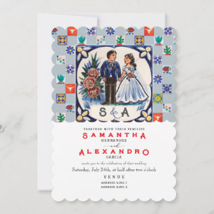 Invitation Carreaux mexicains uniques vintage Talavera pour m