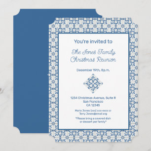 Invitation Carreaux portugais de Noël Cadre feuille Holly