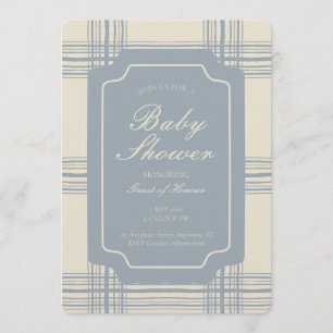 Invitation Carreaux Tremblants Géométriques Beige Bleu Unisex