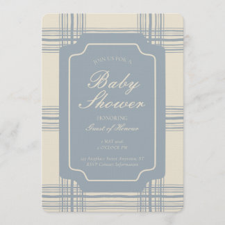 Invitation Carreaux Tremblants Géométriques Beige Bleu Unisex