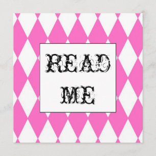 Invitation carrée d'Alice de harlequin