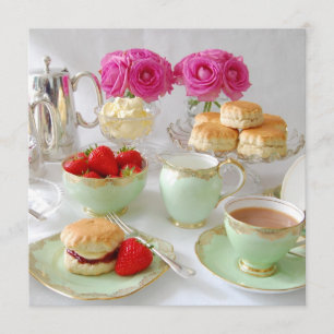 Invitation carrée personnalisable de thé