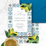 Invitation Carrelage Amalfi & Aquarelle Lemon Wedding Invitat<br><div class="desc">Entrez dans le charme d'un été italien avec notre élégant faire-part de mariage botanique, où l'allure rustique de la mosaïque Amalfi rencontre la fraîcheur des citrons aquarelle et des feuilles botaniques luxuriants. L'invitation est magnifiquement accentuée par le mot "Mariage" dans une typographie de script moderne, complétée par une police serif...</div>