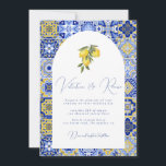 Invitation Carrelage bleu méditerranéen et mariage d'agrumes<br><div class="desc">Transportez vos invités sur les rives ensoleillées de la Méditerranée avec notre Carrelage Bleu Méditerranéen et nos Invitations de Mariage Citrus. Inspiré par les couleurs vives et les motifs de la côte méditerranéenne, ces invitations sont un mélange captivant d'élégance et de zeste, parfait pour un mariage de destination ou une...</div>