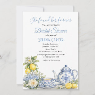 Invitation Carrelage portugais Floral Aquarelle Enterrement d